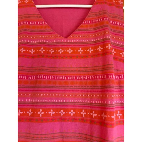 Fresh Produce Pink & Red Sleeveless Maxi Dress With V-Neck & Side Slits - Size M - Picture 5 of 9